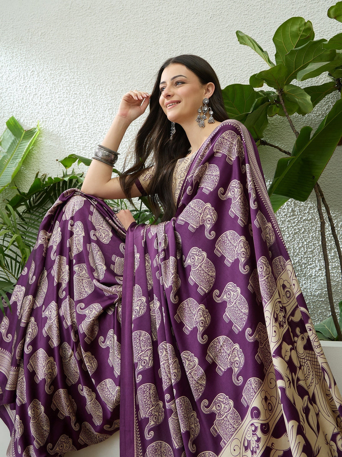 Aakriti Contemporary Semi Modal Saree for Special Occasions