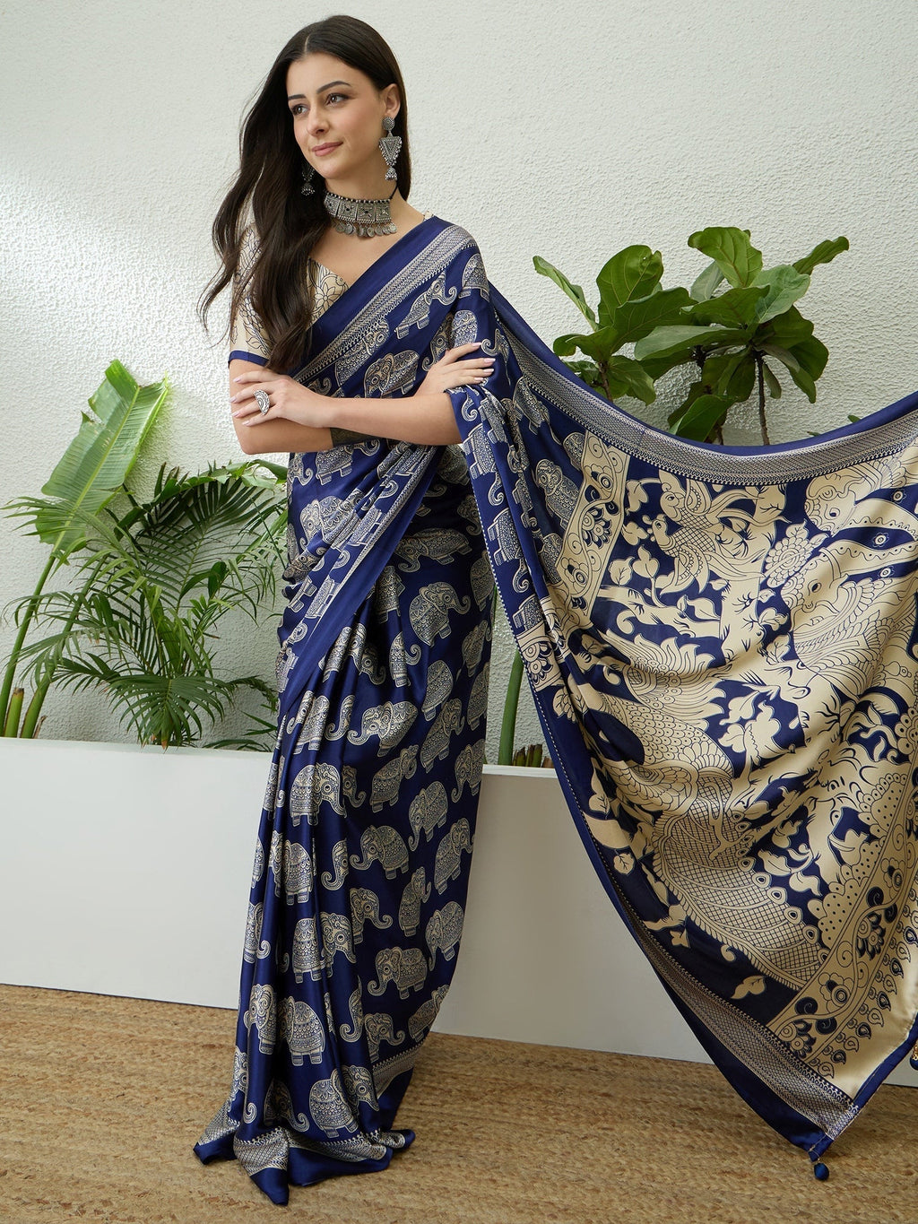 Aakriti Contemporary Semi Modal Saree for Special Occasions
