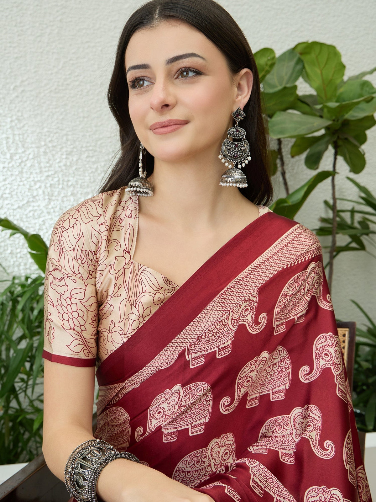 Aakriti Contemporary Semi Modal Saree for Special Occasions