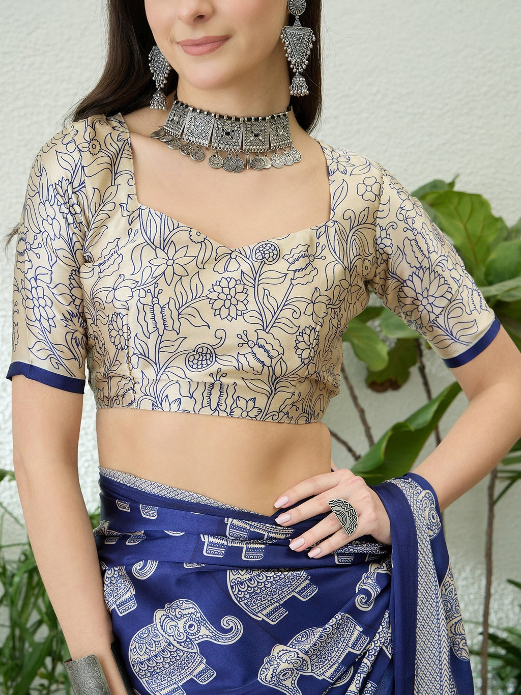 Aakriti Contemporary Semi Modal Saree for Special Occasions