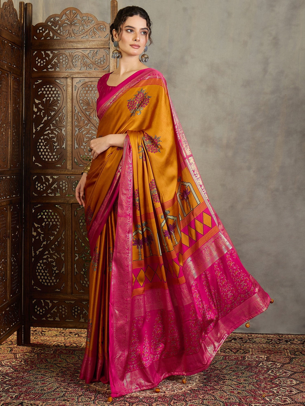 Aavira Classic Semi Modal Saree for Traditional Functions