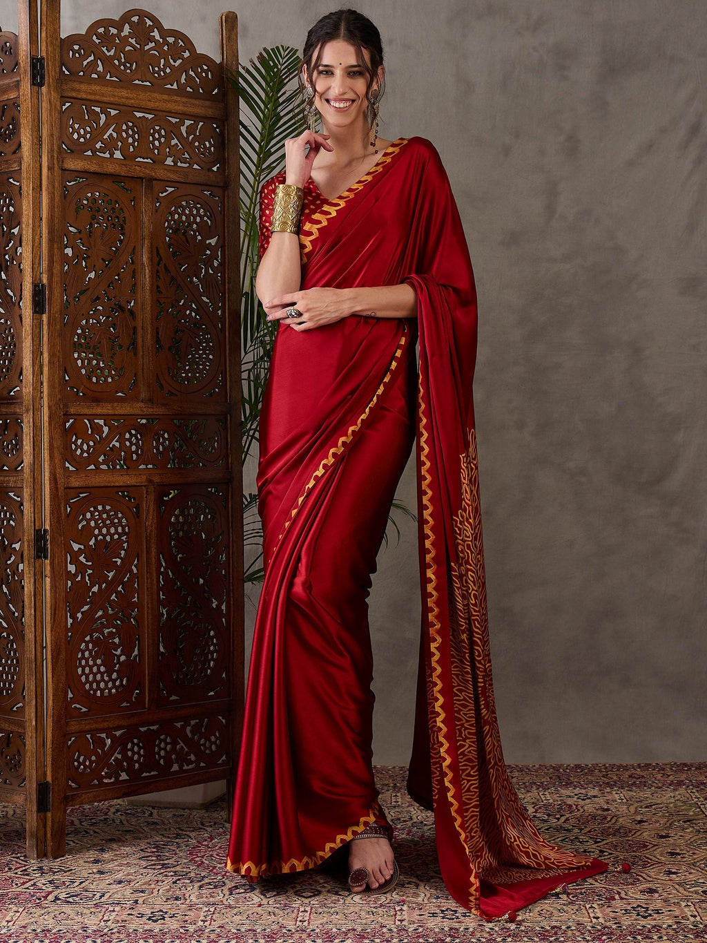 Anvaya Stylish Semi Modal Saree for Party & Festive Wear