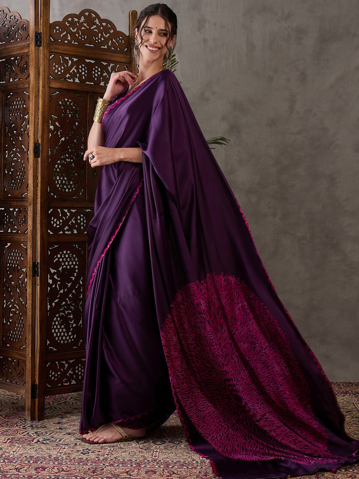 Anvaya Stylish Semi Modal Saree for Party & Festive Wear