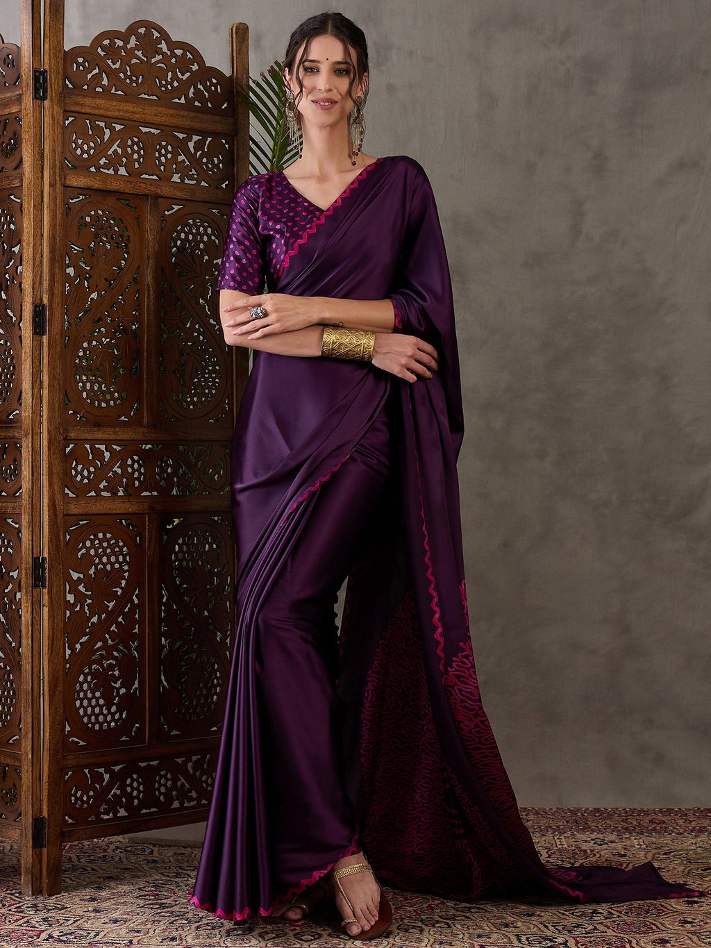 Anvaya Stylish Semi Modal Saree for Party & Festive Wear