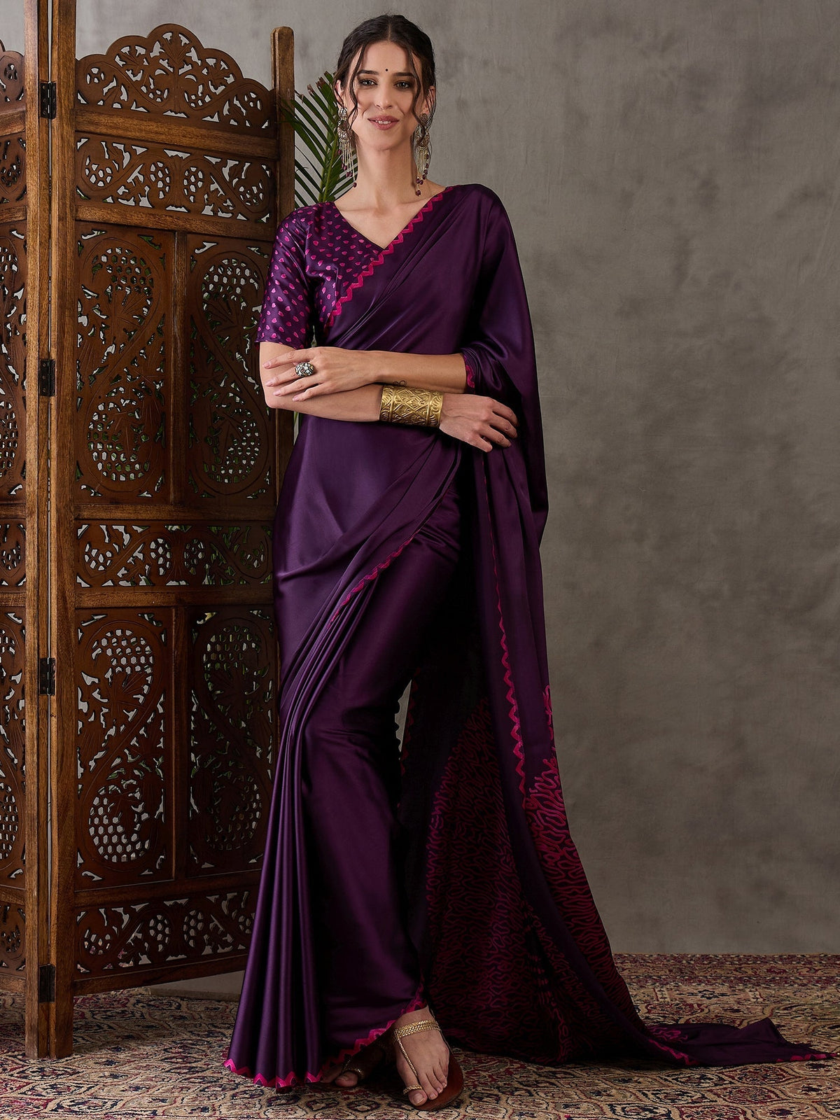 Anvaya Stylish Semi Modal Saree for Party & Festive Wear