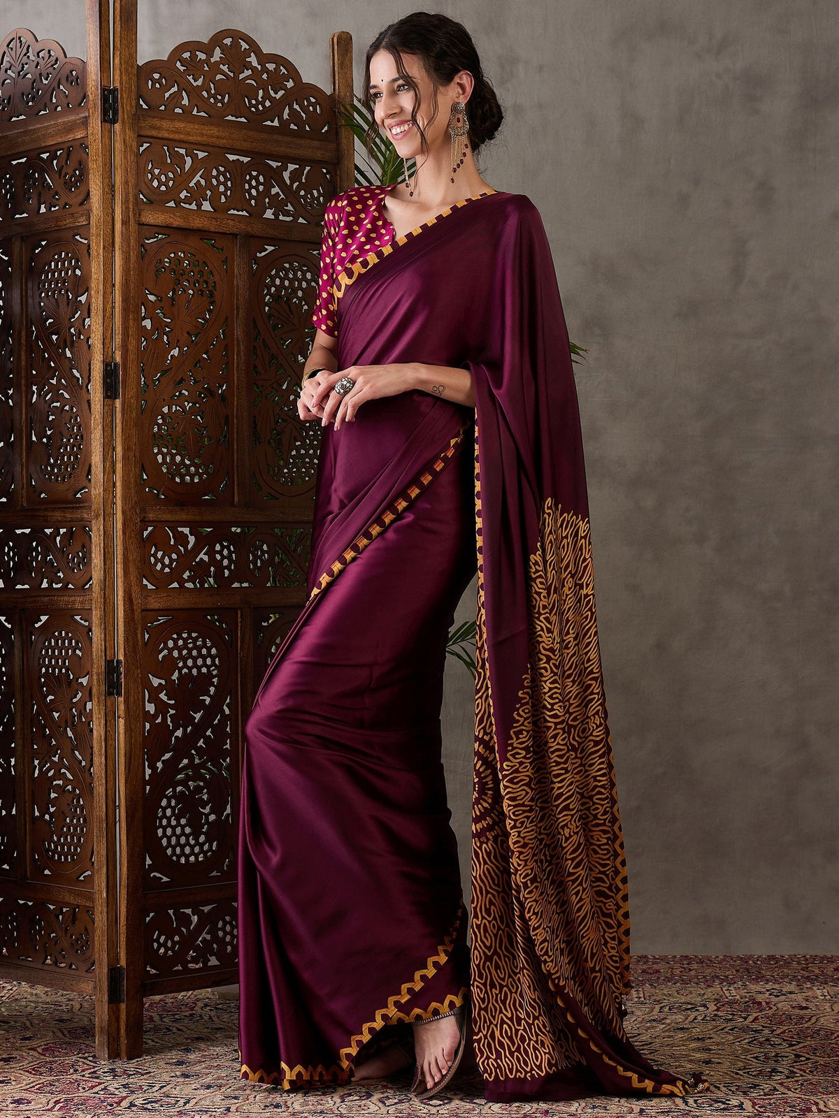 Anvaya Stylish Semi Modal Saree for Party & Festive Wear