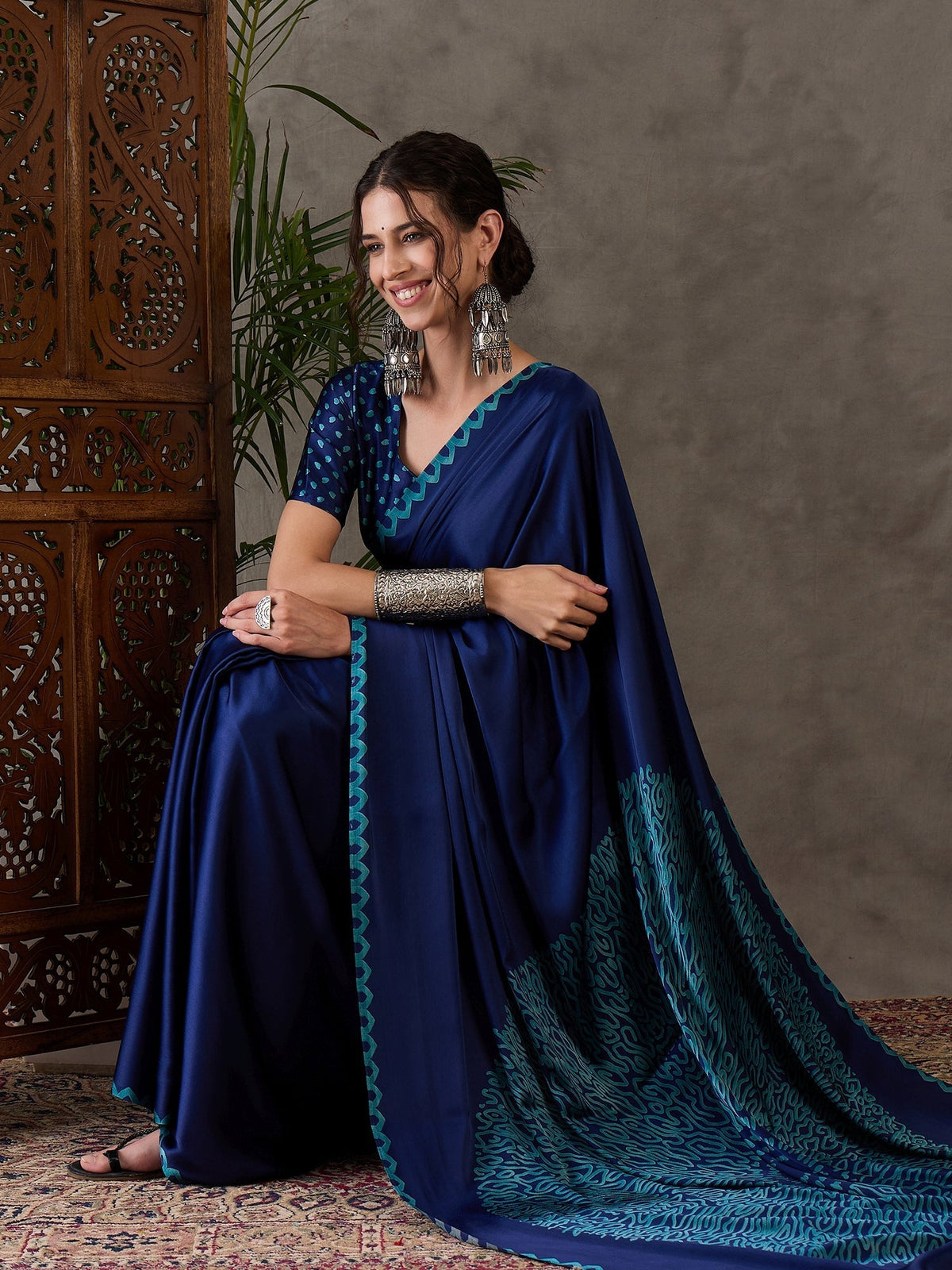 Anvaya Stylish Semi Modal Saree for Party & Festive Wear