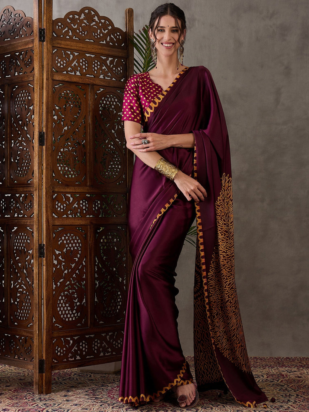 Anvaya Stylish Semi Modal Saree for Party & Festive Wear