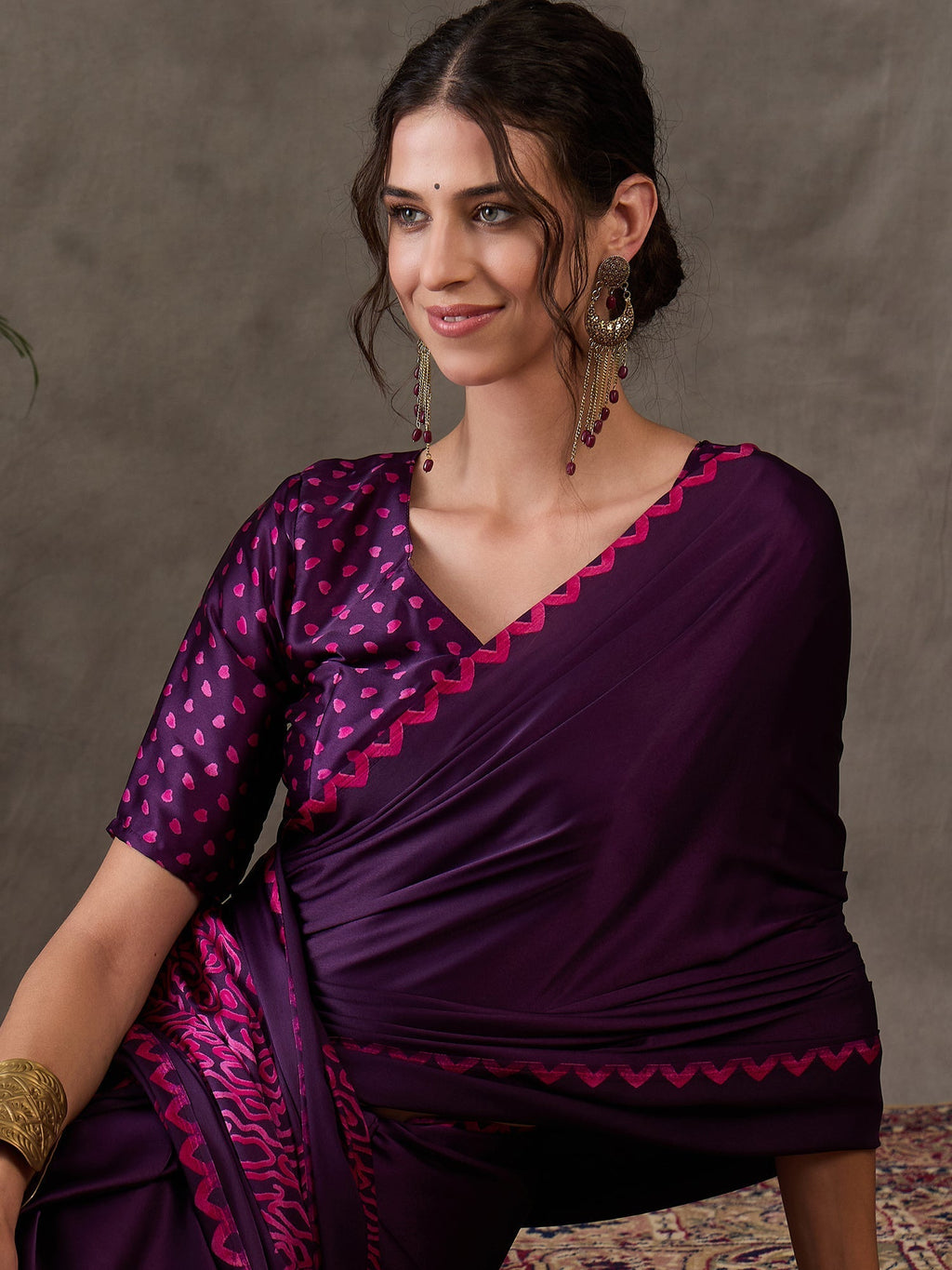 Anvaya Stylish Semi Modal Saree for Party & Festive Wear
