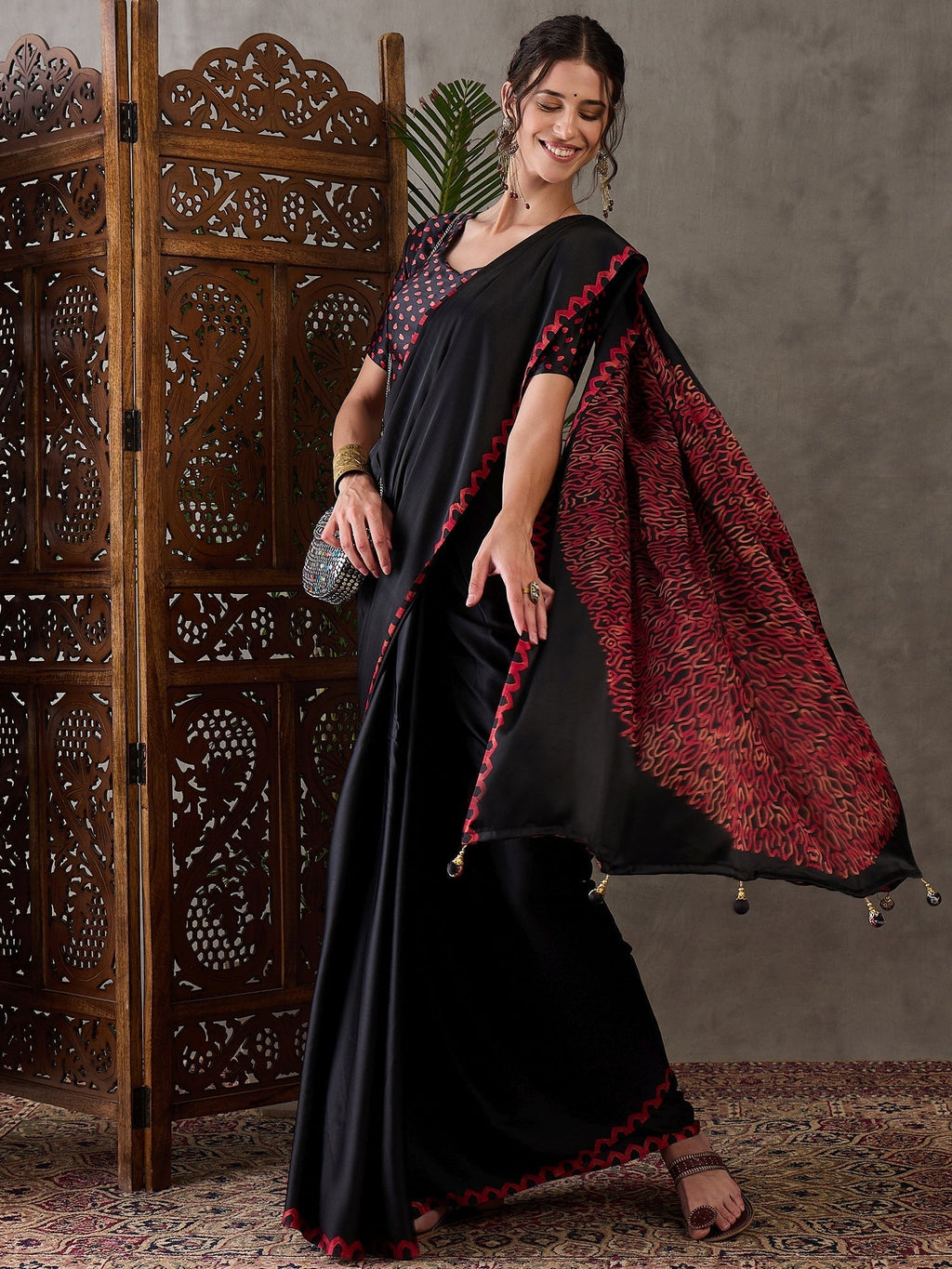 Anvaya Stylish Semi Modal Saree for Party & Festive Wear