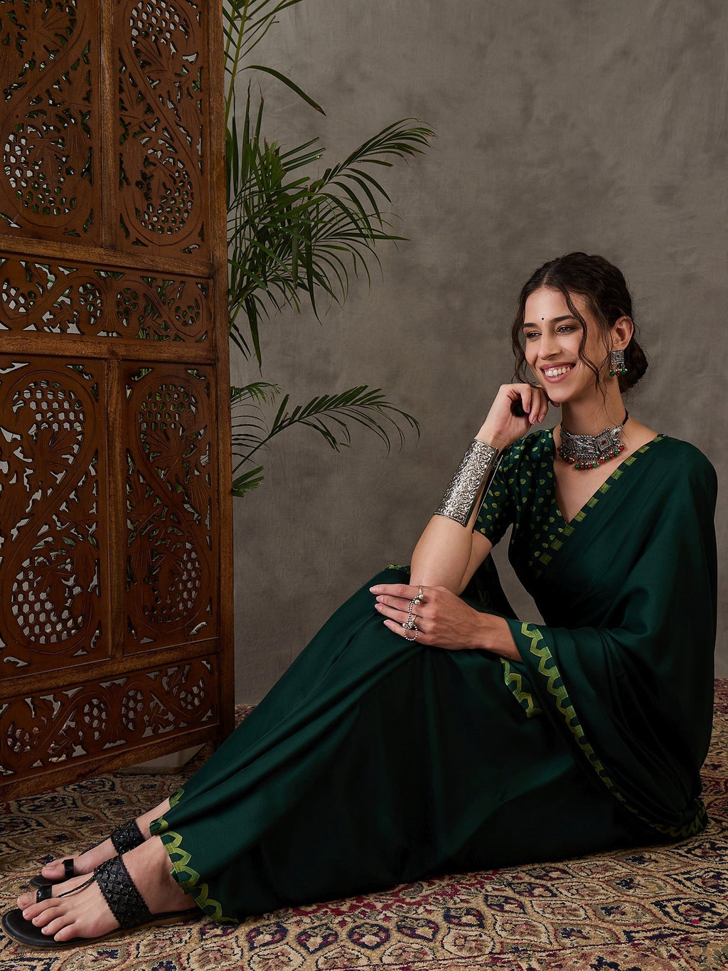 Anvaya Stylish Semi Modal Saree for Party & Festive Wear
