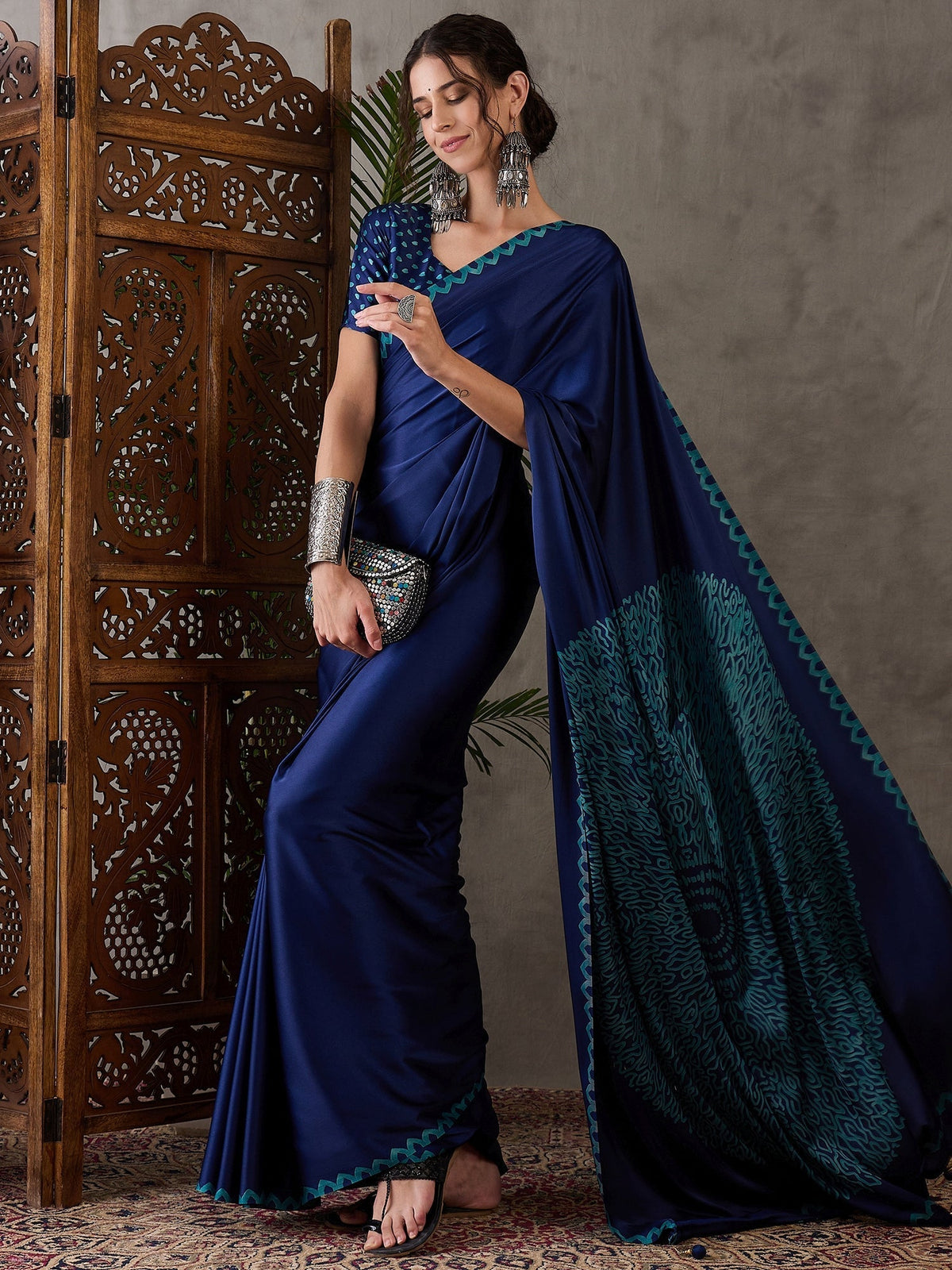 Anvaya Stylish Semi Modal Saree for Party & Festive Wear