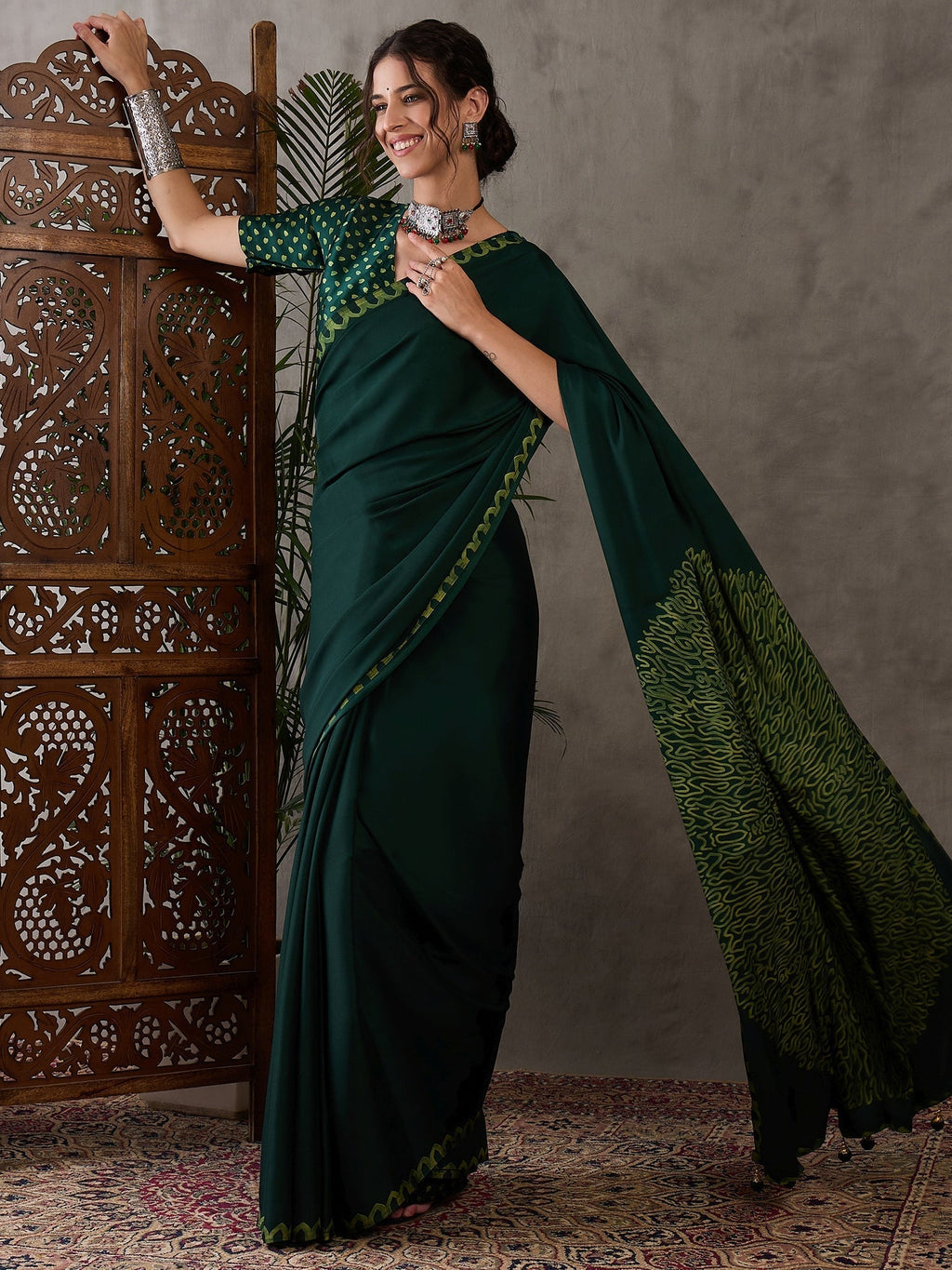 Anvaya Stylish Semi Modal Saree for Party & Festive Wear