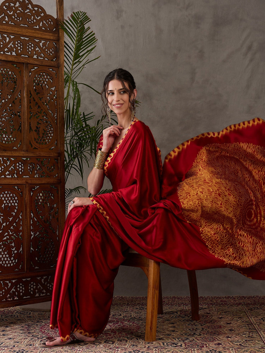 Anvaya Stylish Semi Modal Saree for Party & Festive Wear