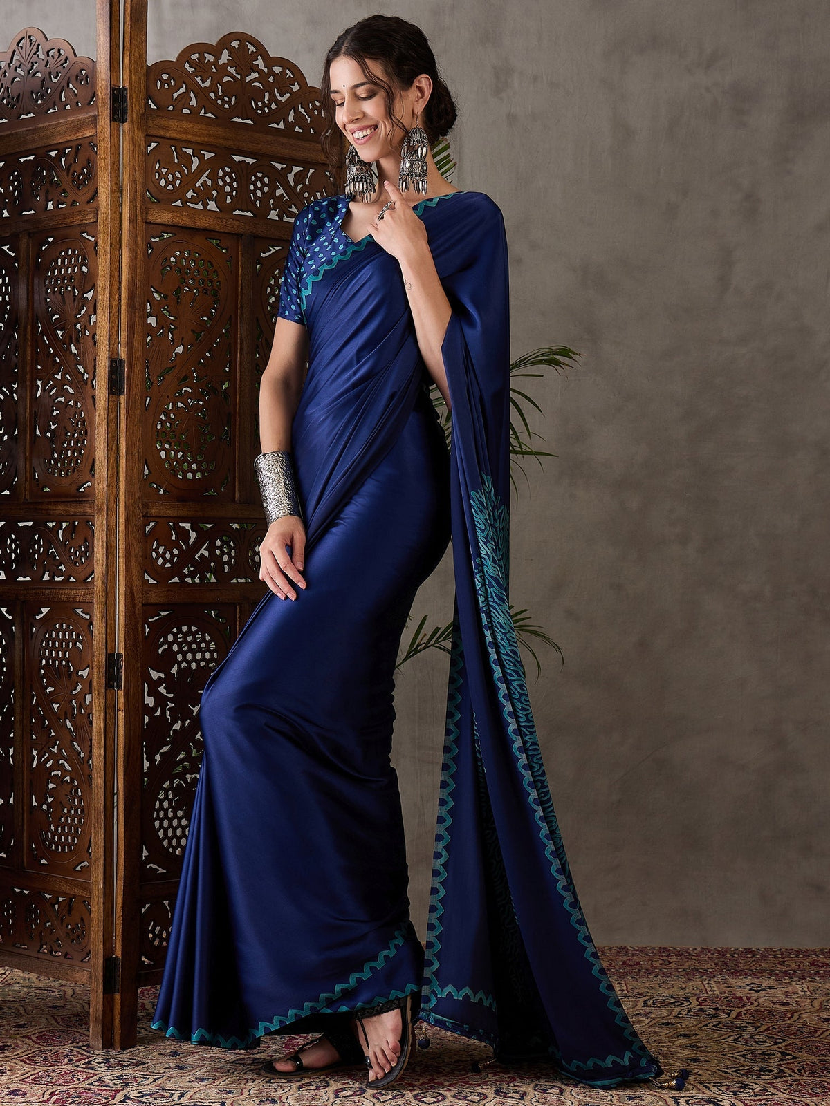 Anvaya Stylish Semi Modal Saree for Party & Festive Wear