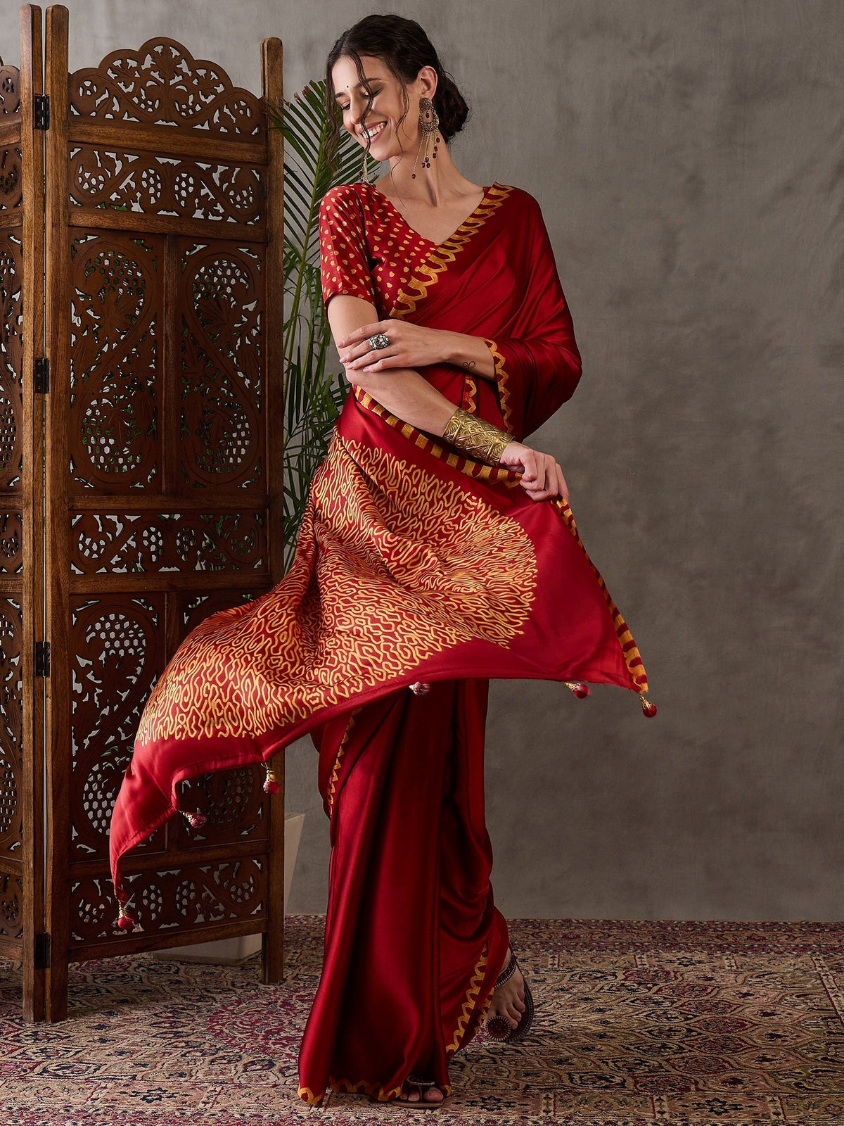 Anvaya Stylish Semi Modal Saree for Party & Festive Wear