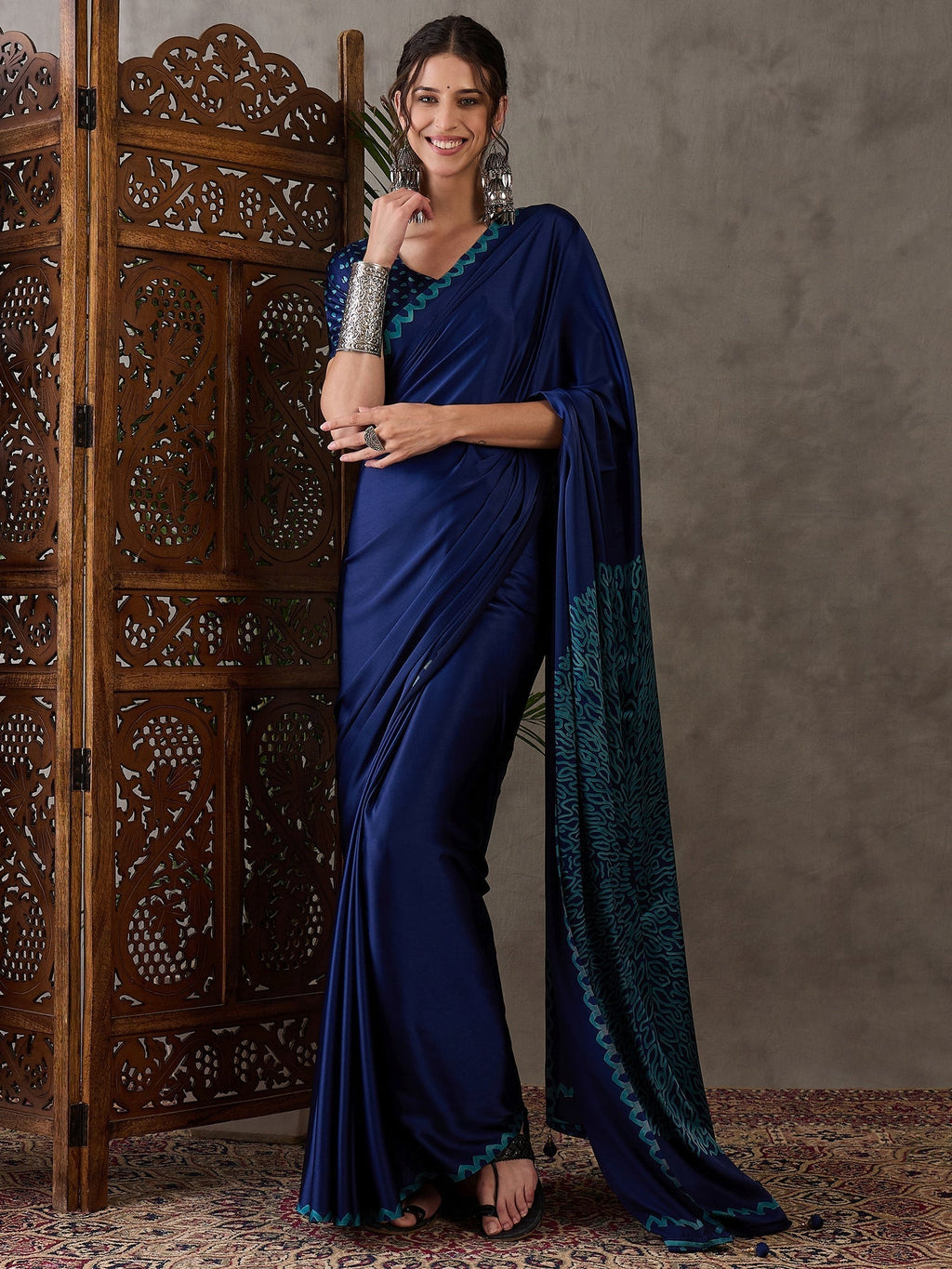 Anvaya Stylish Semi Modal Saree for Party & Festive Wear