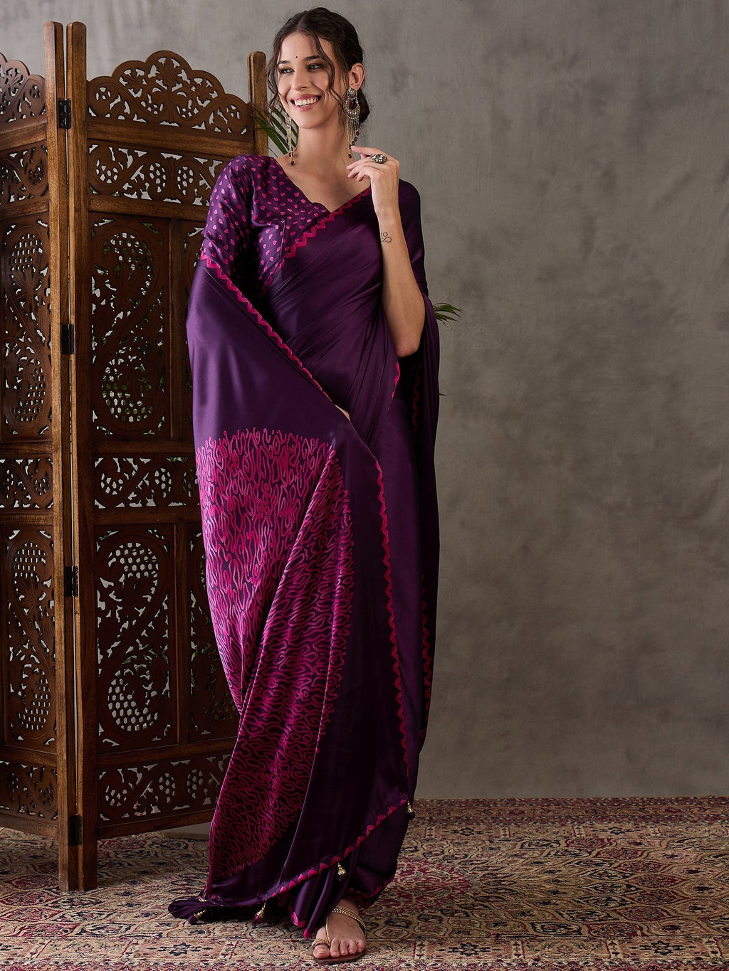 Anvaya Stylish Semi Modal Saree for Party & Festive Wear