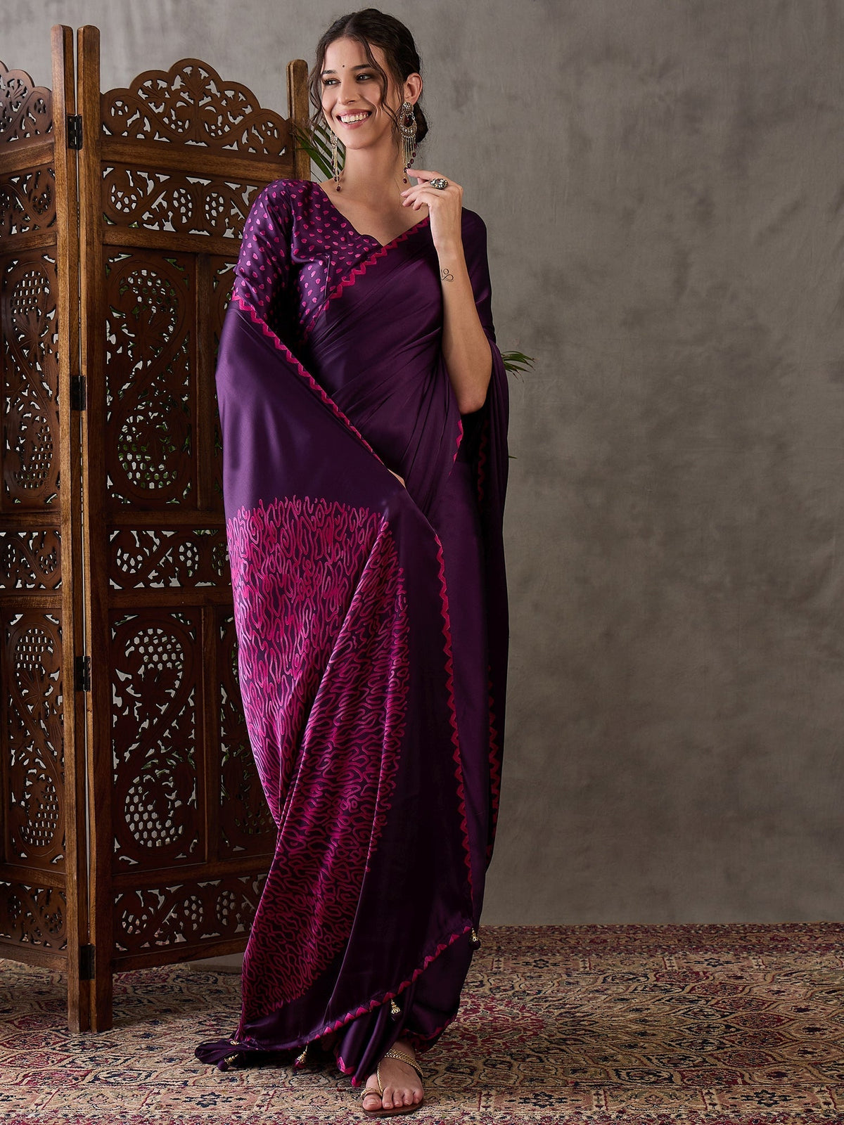 Anvaya Stylish Semi Modal Saree for Party & Festive Wear