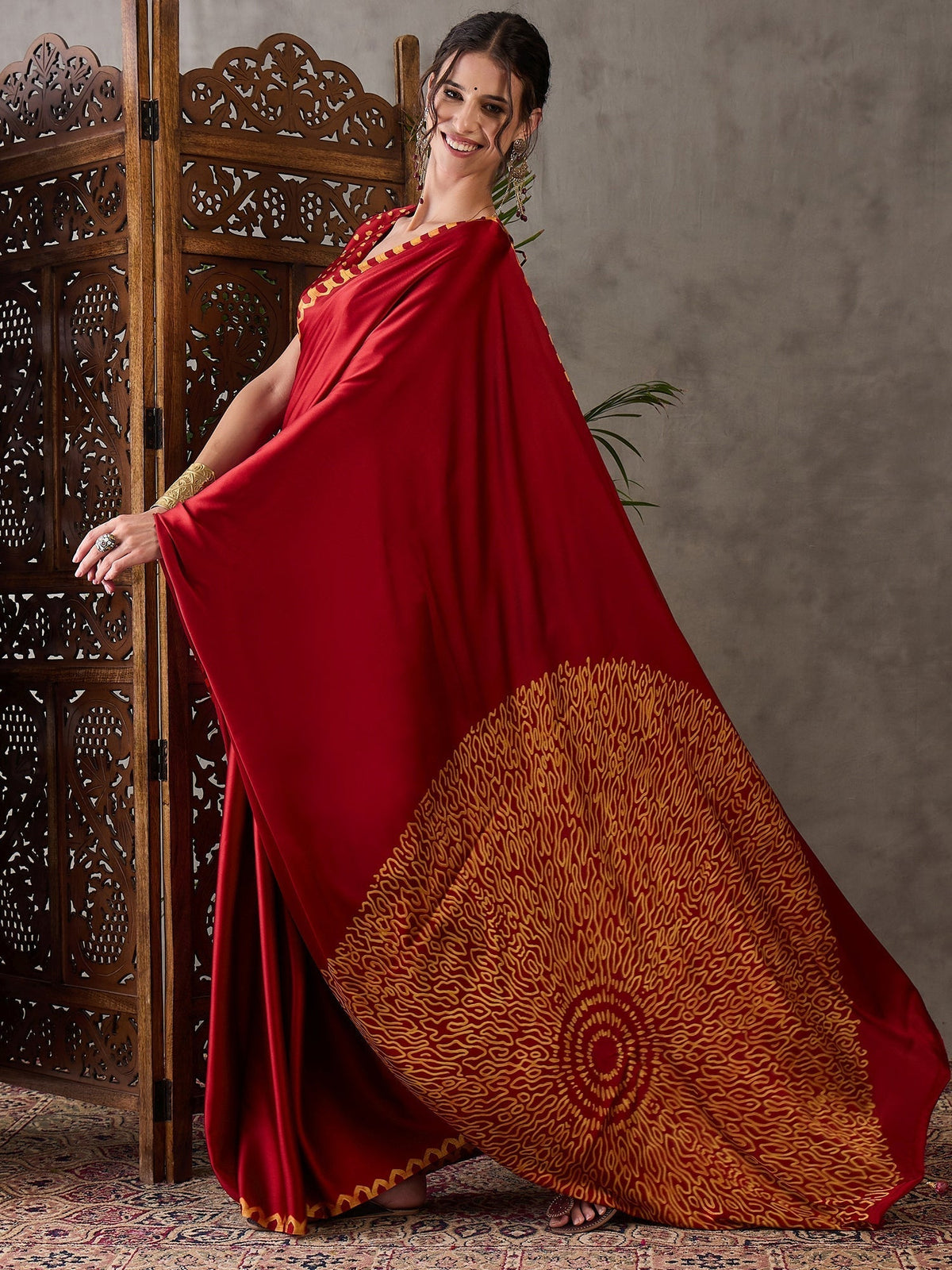 Anvaya Stylish Semi Modal Saree for Party & Festive Wear