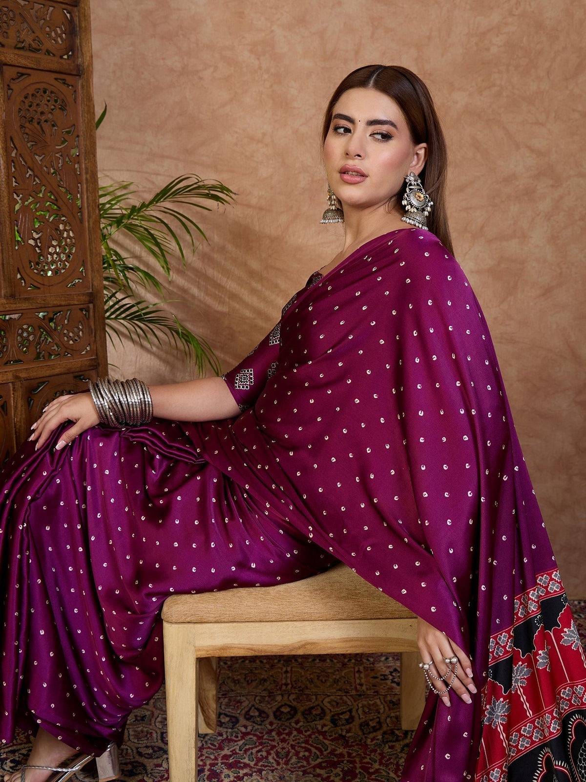 Aroshni Lightweight Semi Modal Saree for Festive Occasions