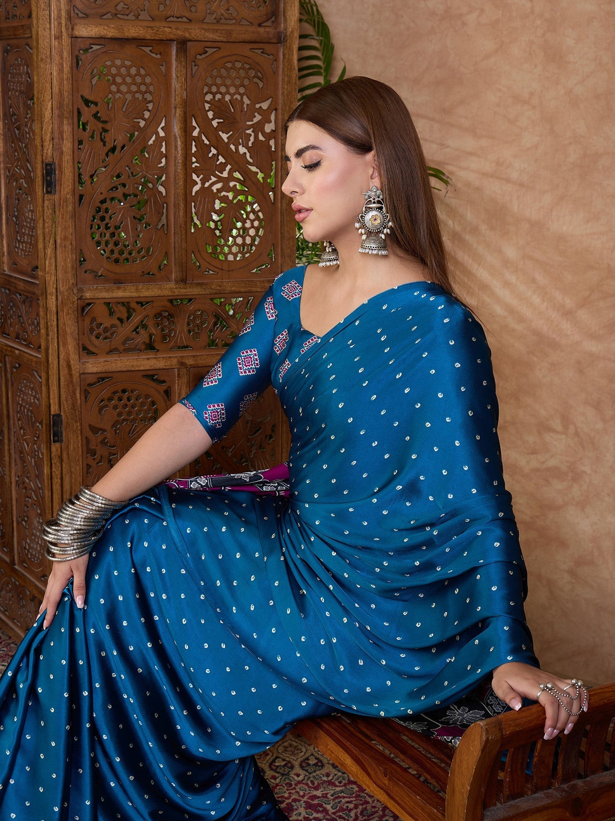 Aroshni Lightweight Semi Modal Saree for Festive Occasions