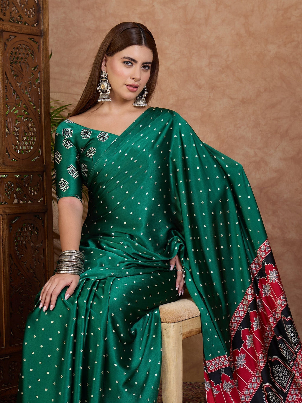 Aroshni Lightweight Semi Modal Saree for Festive Occasions