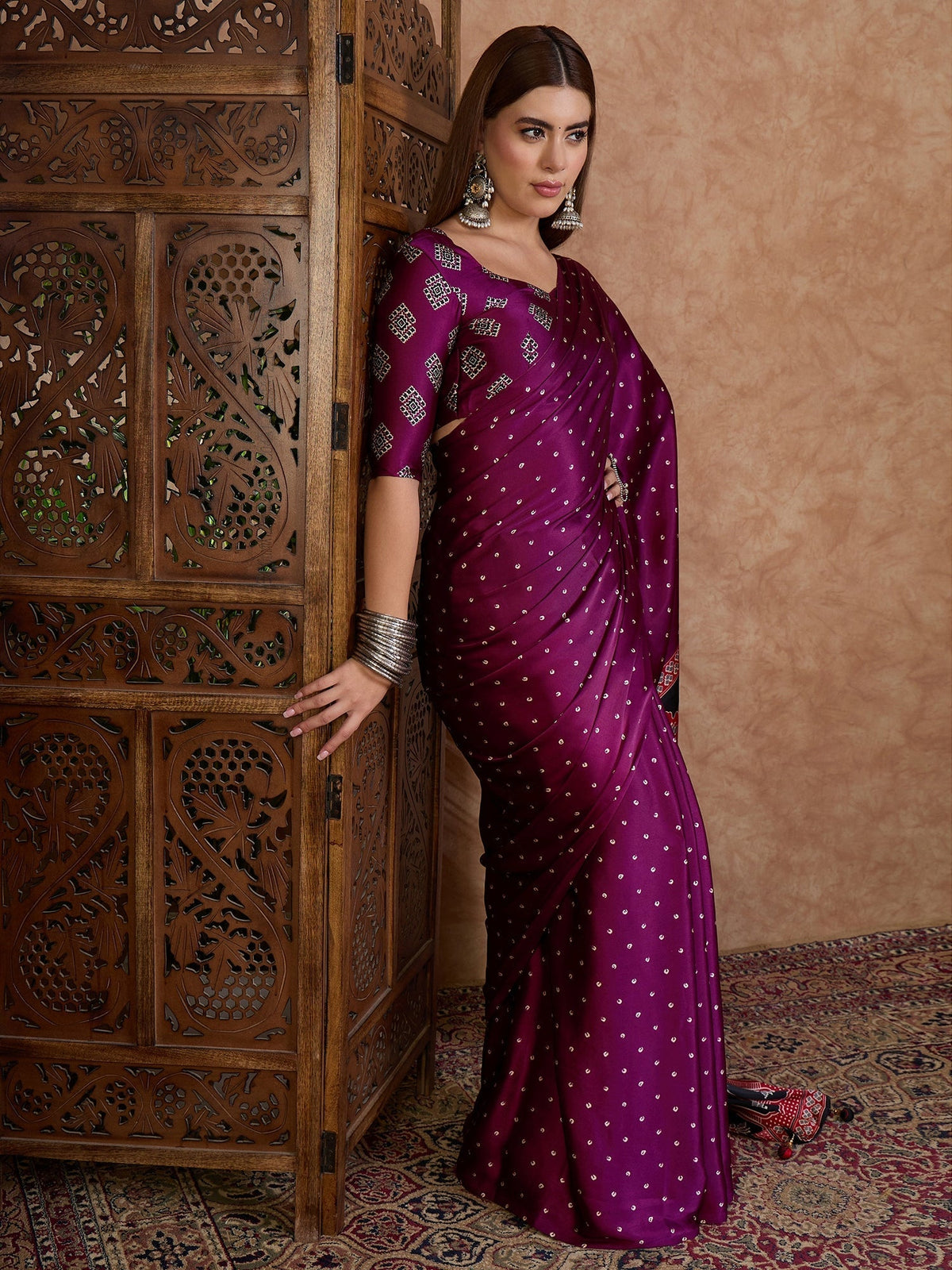 Aroshni Lightweight Semi Modal Saree for Festive Occasions