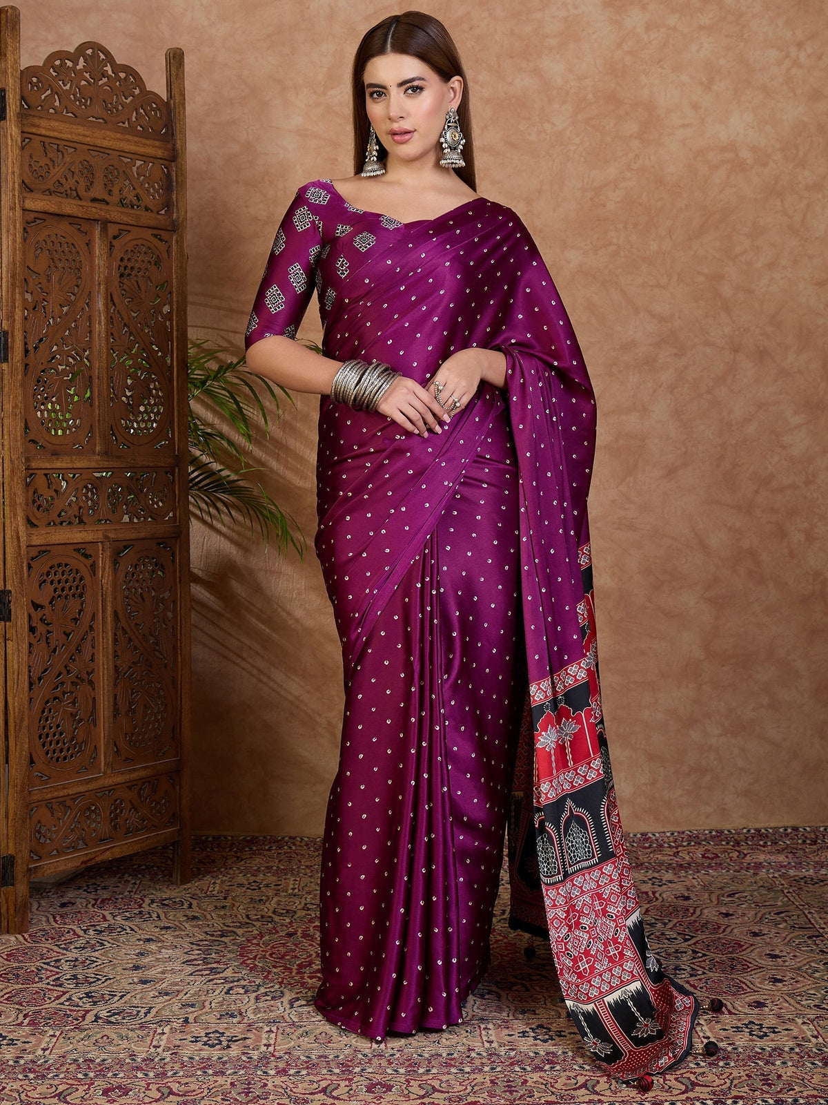 Aroshni Lightweight Semi Modal Saree for Festive Occasions