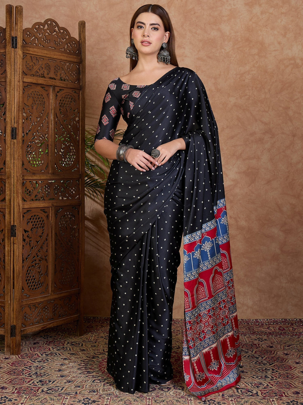 Aroshni Lightweight Semi Modal Saree for Festive Occasions