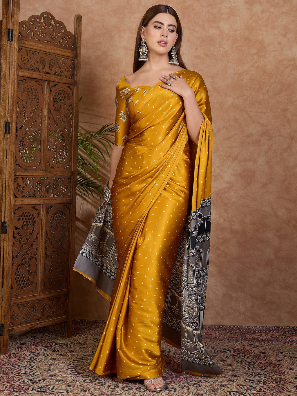 Aroshni Lightweight Semi Modal Saree for Festive Occasions