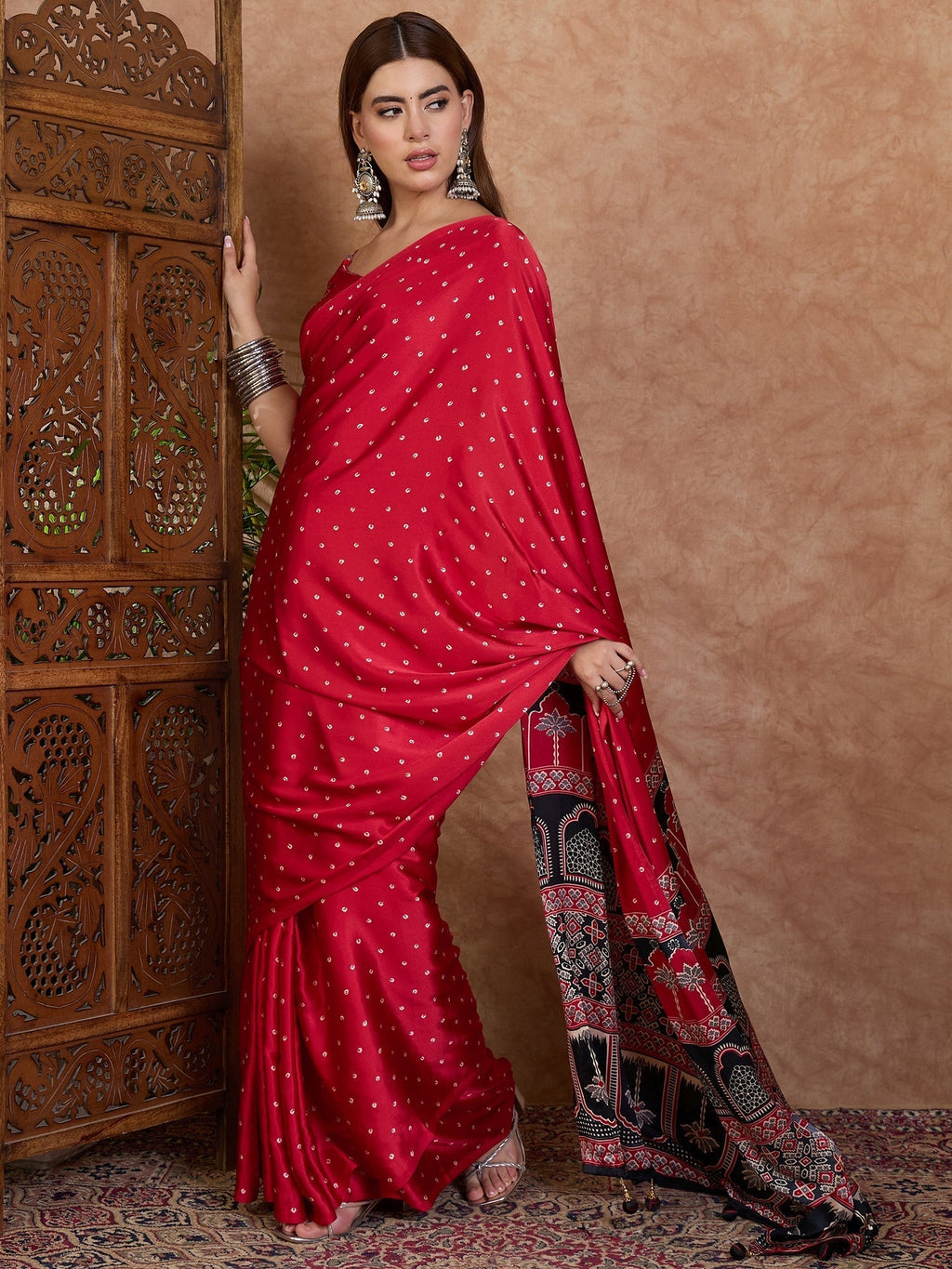 Aroshni Lightweight Semi Modal Saree for Festive Occasions