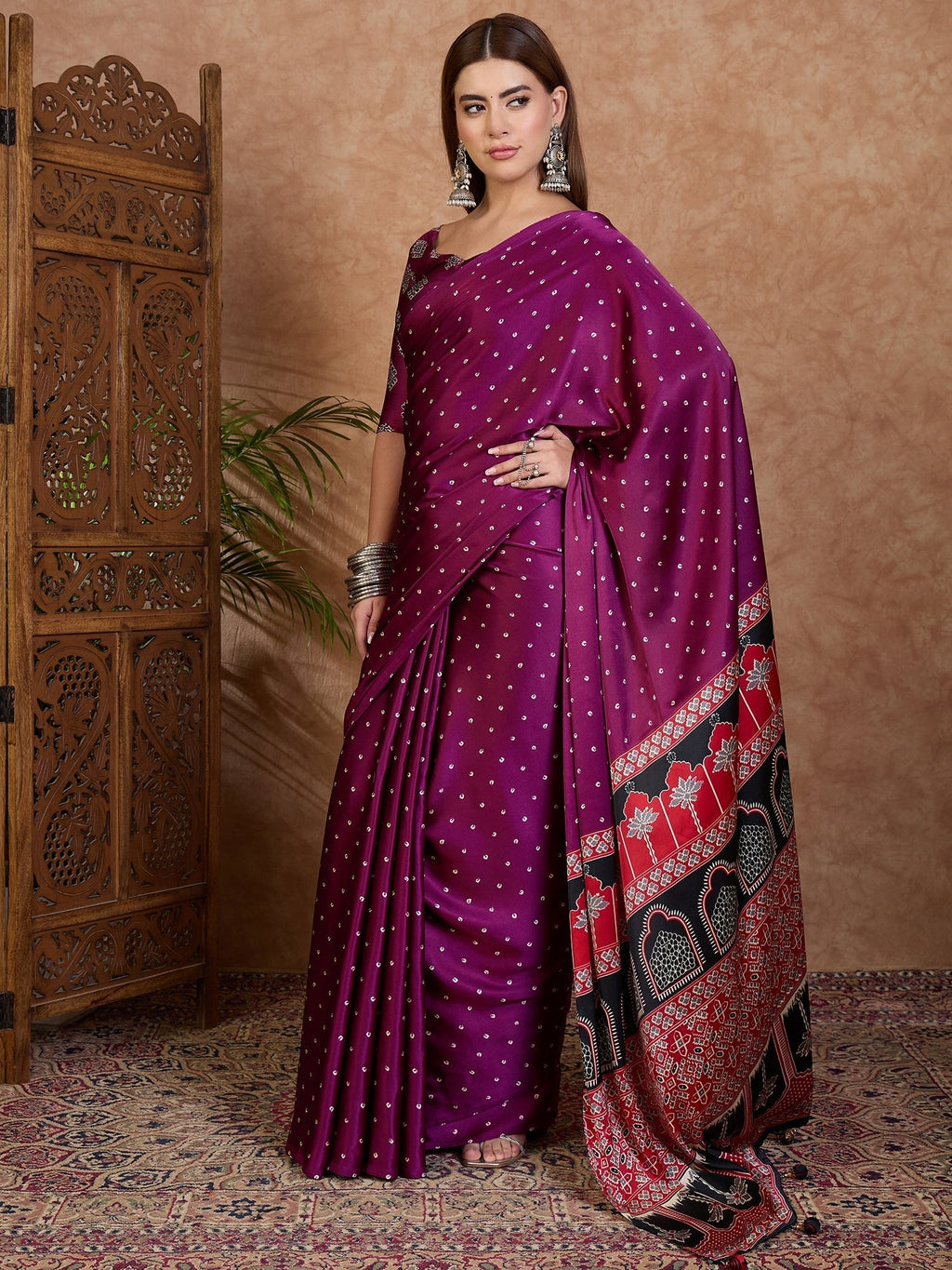 Aroshni Lightweight Semi Modal Saree for Festive Occasions