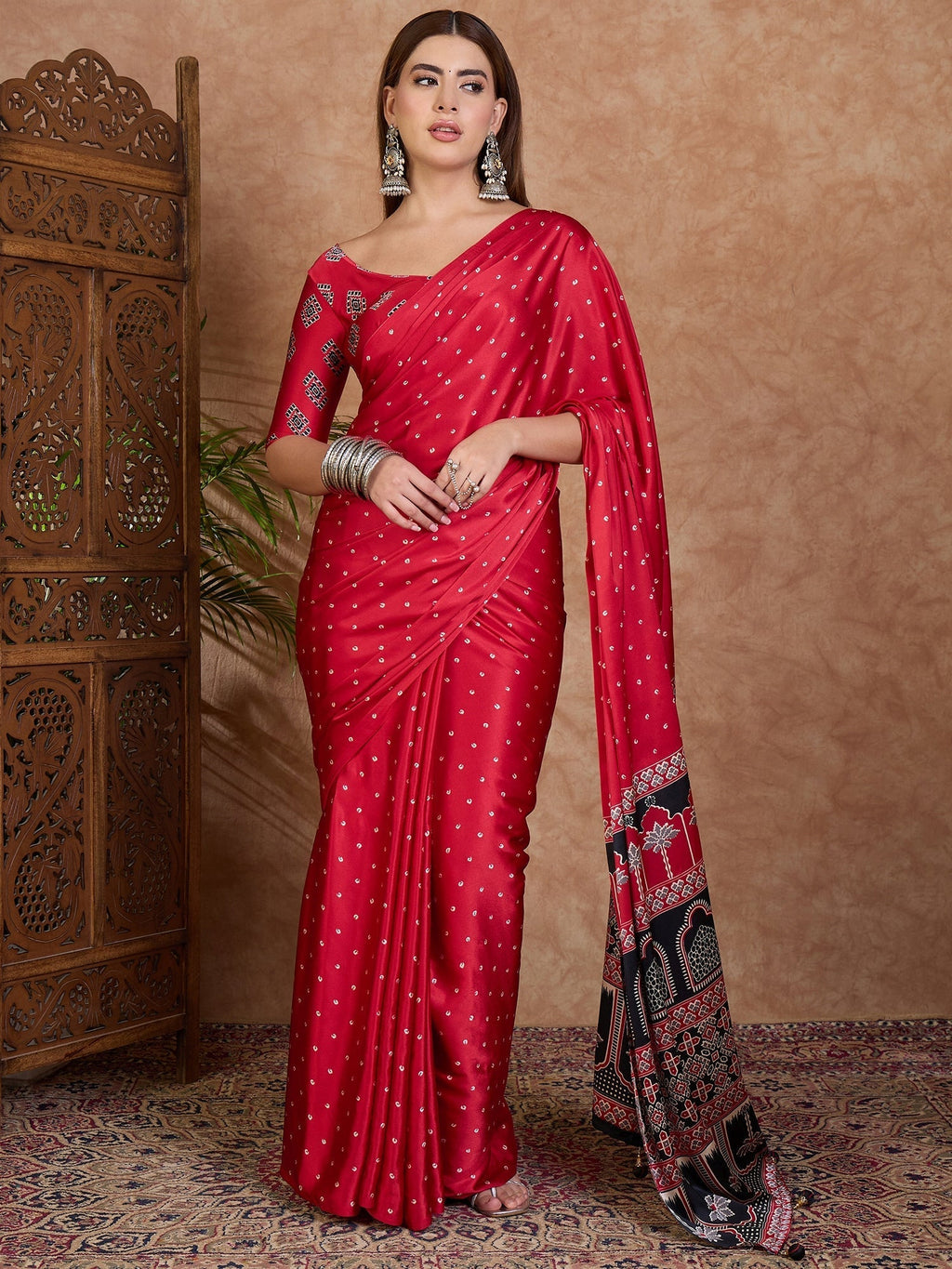Aroshni Lightweight Semi Modal Saree for Festive Occasions