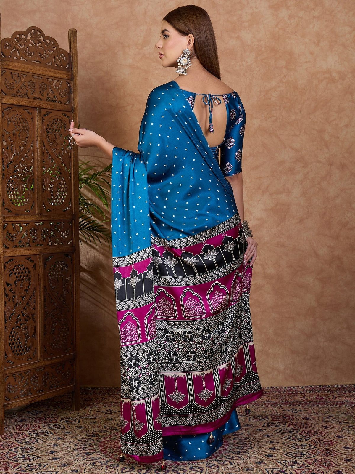 Aroshni Lightweight Semi Modal Saree for Festive Occasions