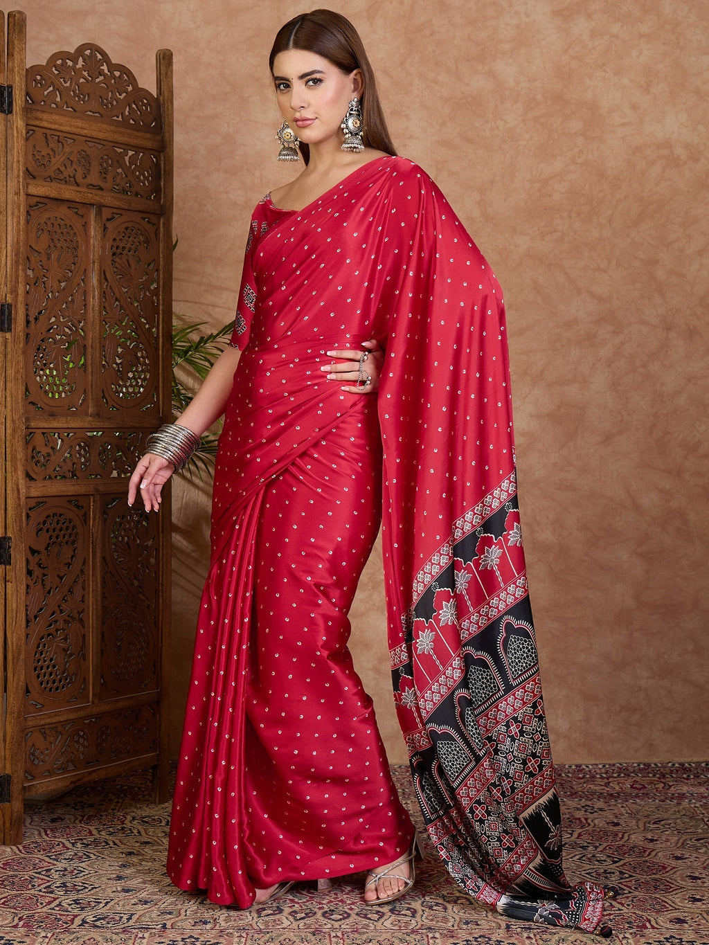 Aroshni Lightweight Semi Modal Saree for Festive Occasions