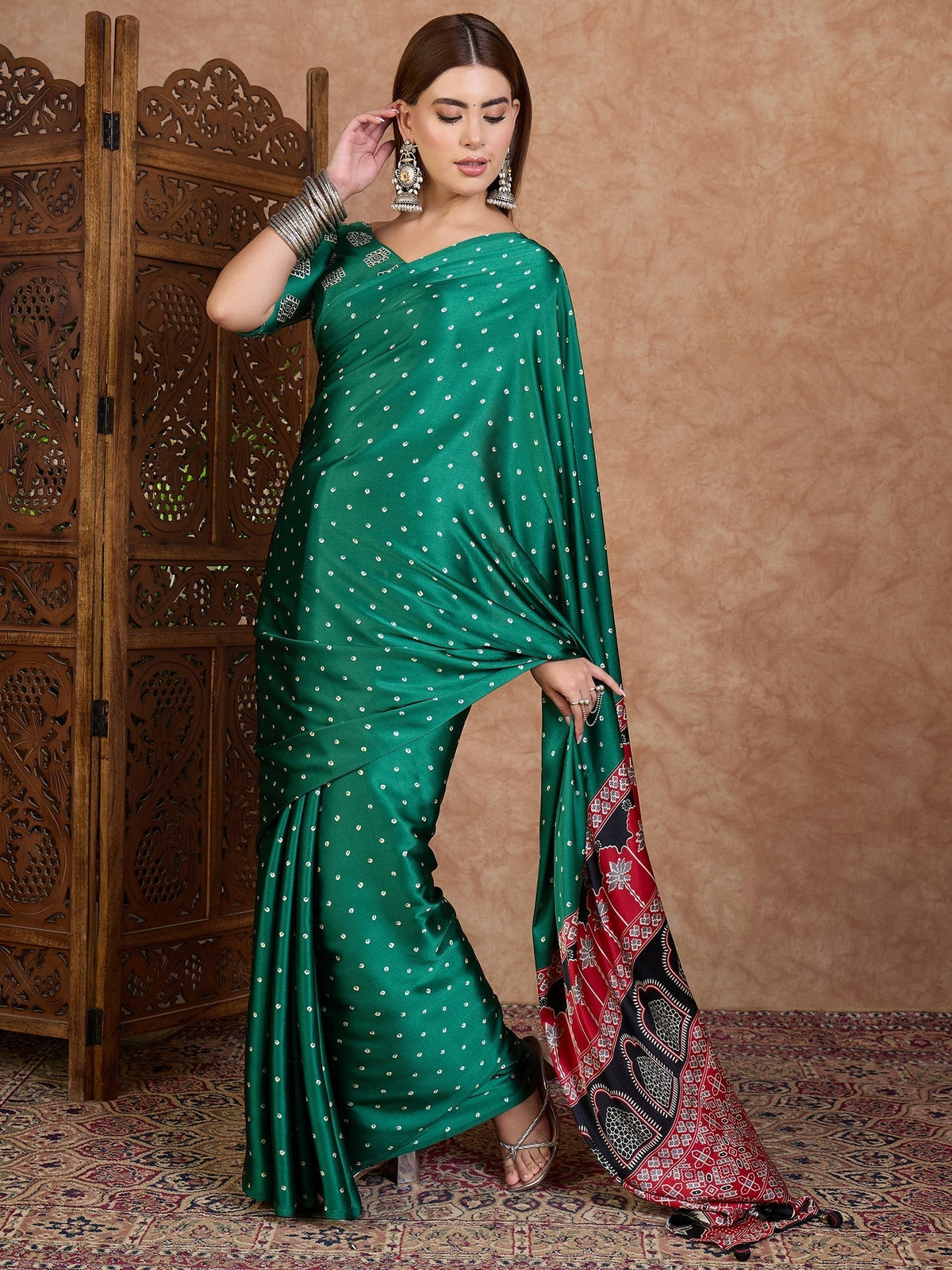 Aroshni Lightweight Semi Modal Saree for Festive Occasions