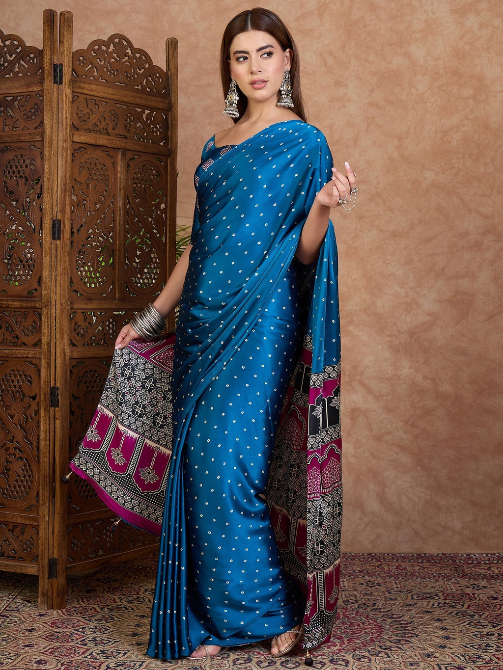 Aroshni Lightweight Semi Modal Saree for Festive Occasions