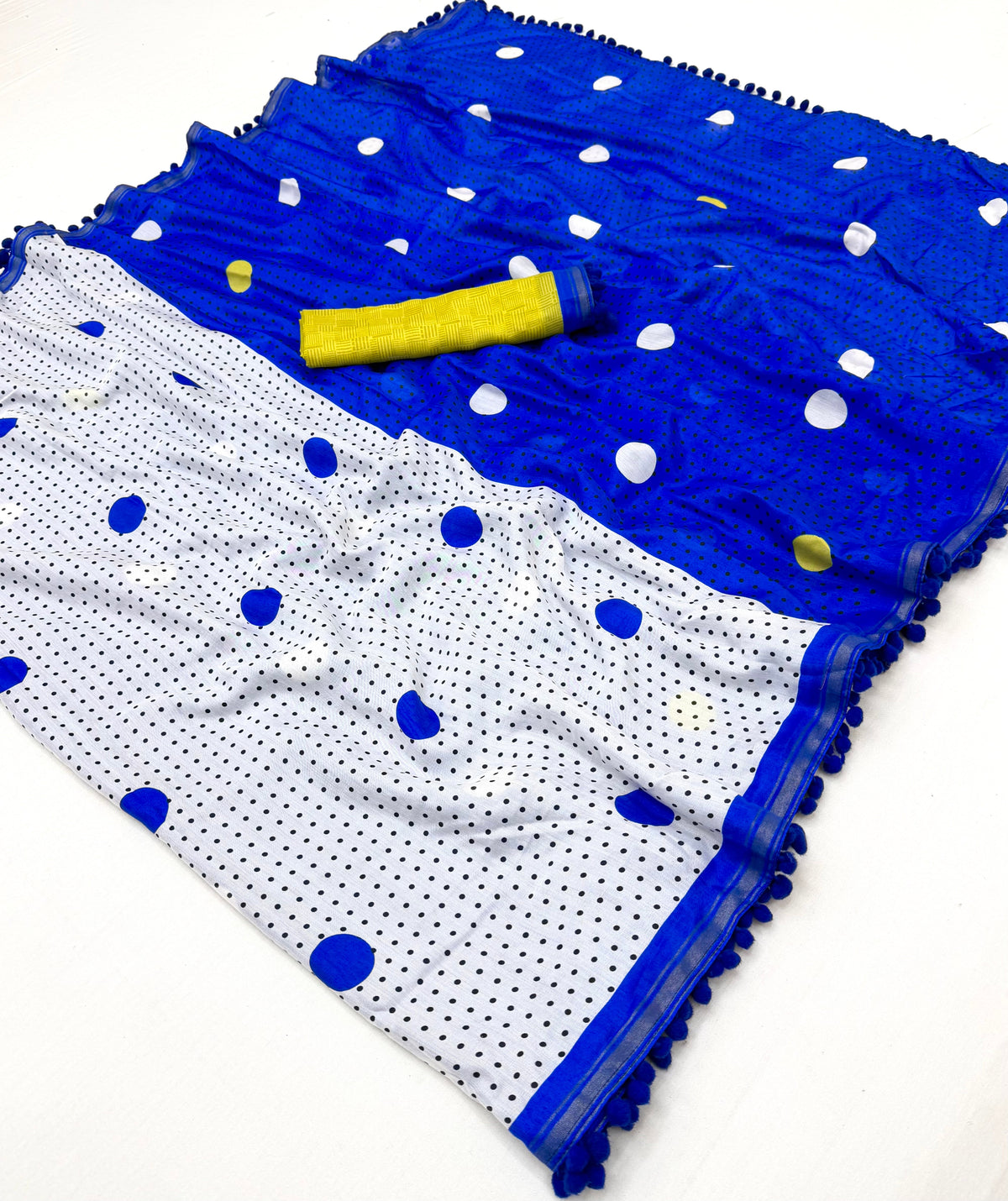 Azure Whisper Blue Mul Cotton Saree