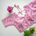 Baby Pink Metalic Blouse with Exquisite Sequence Embroidery