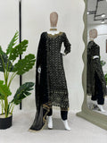 Black Elegant Mirror Work Co-Ord Set