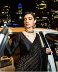 Black Glamorous Georgette Sequin Saree