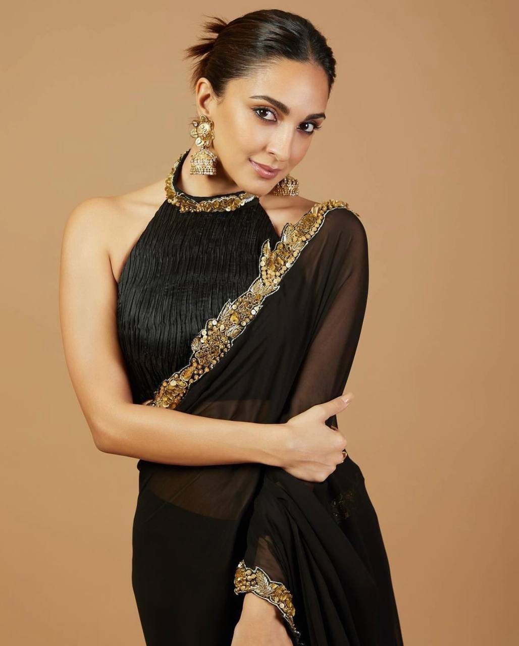 Black Hot Georgette Saree – Bold & Elegant