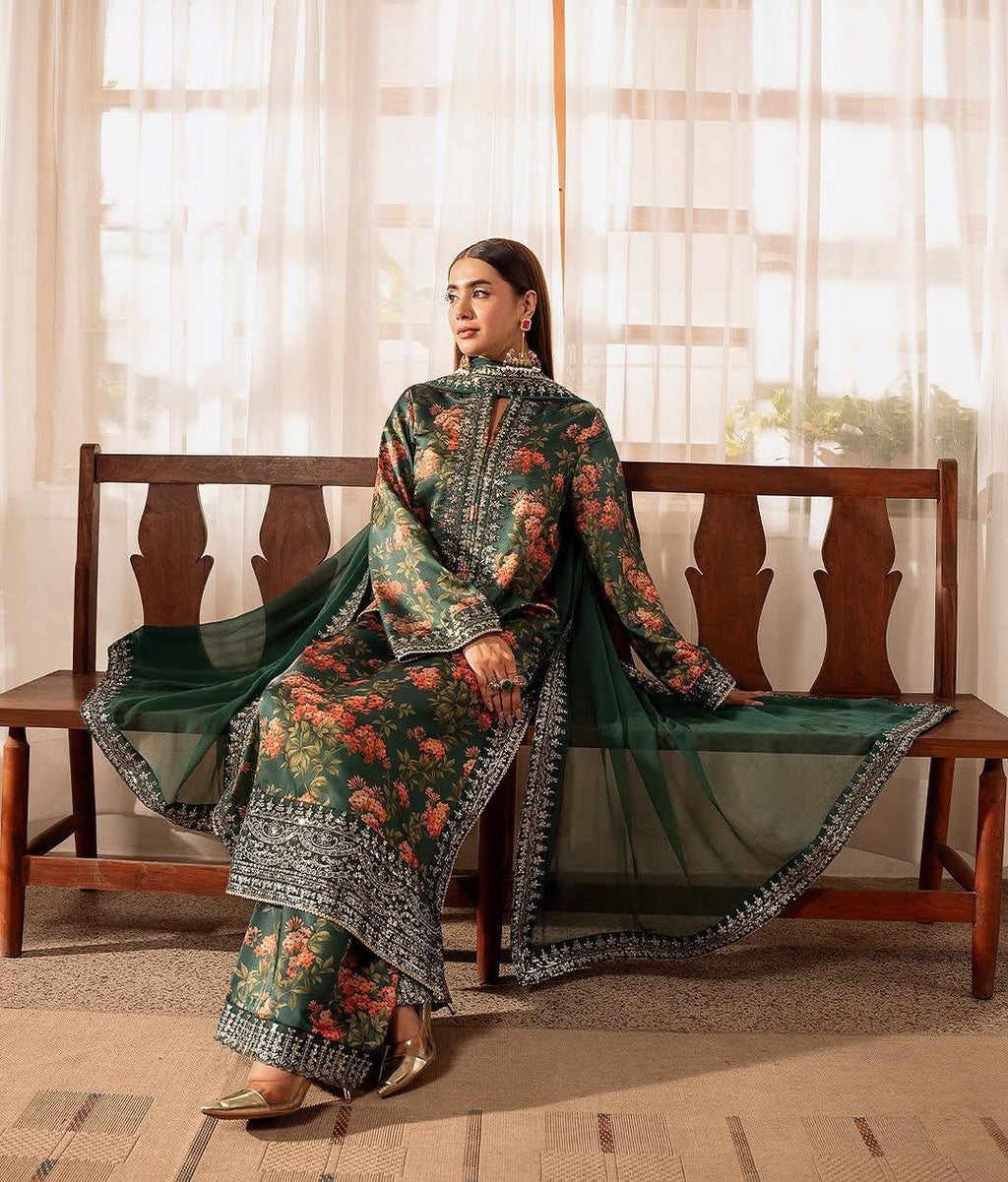 Blue Elegant French Silk Ensemble
