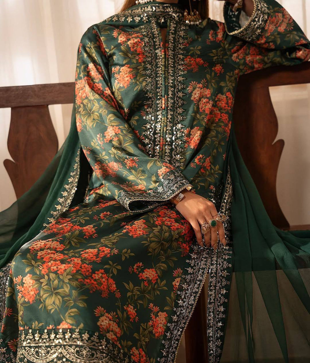 Blue Elegant French Silk Ensemble