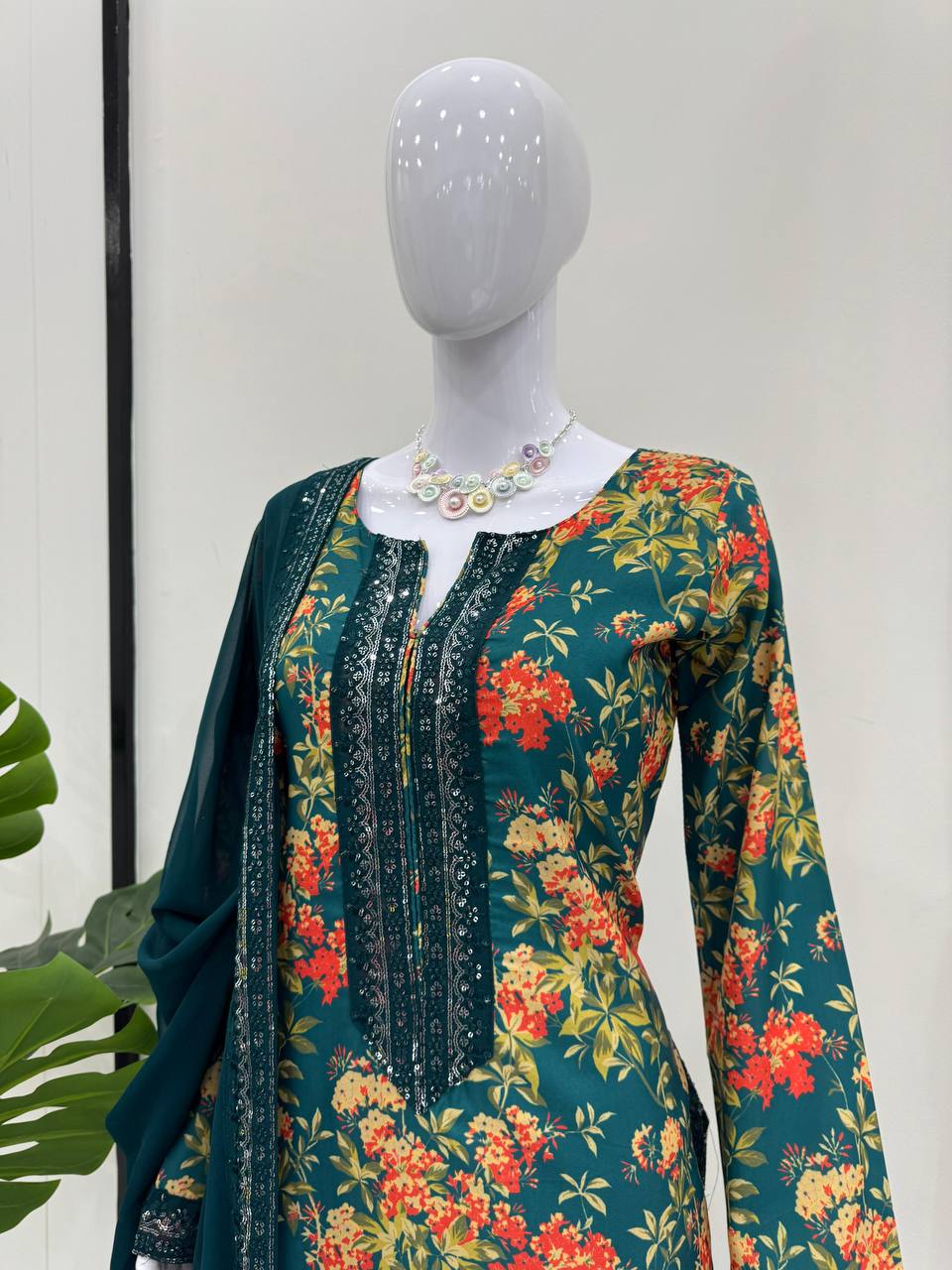 Blue Elegant French Silk Ensemble