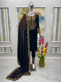 Brown Stunning Look Collection - Elegant Velvet Ensemble