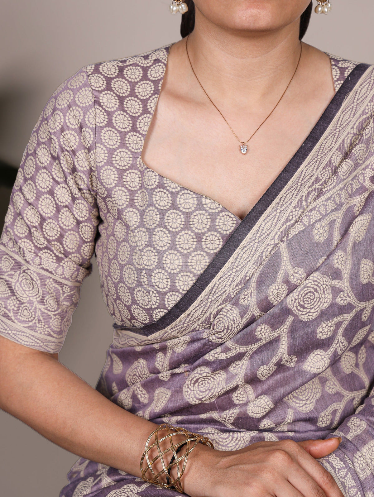 Cotton Silk Saree with Flower Print