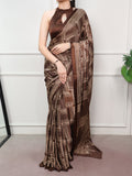 Designer Satin Silk Printed Saree