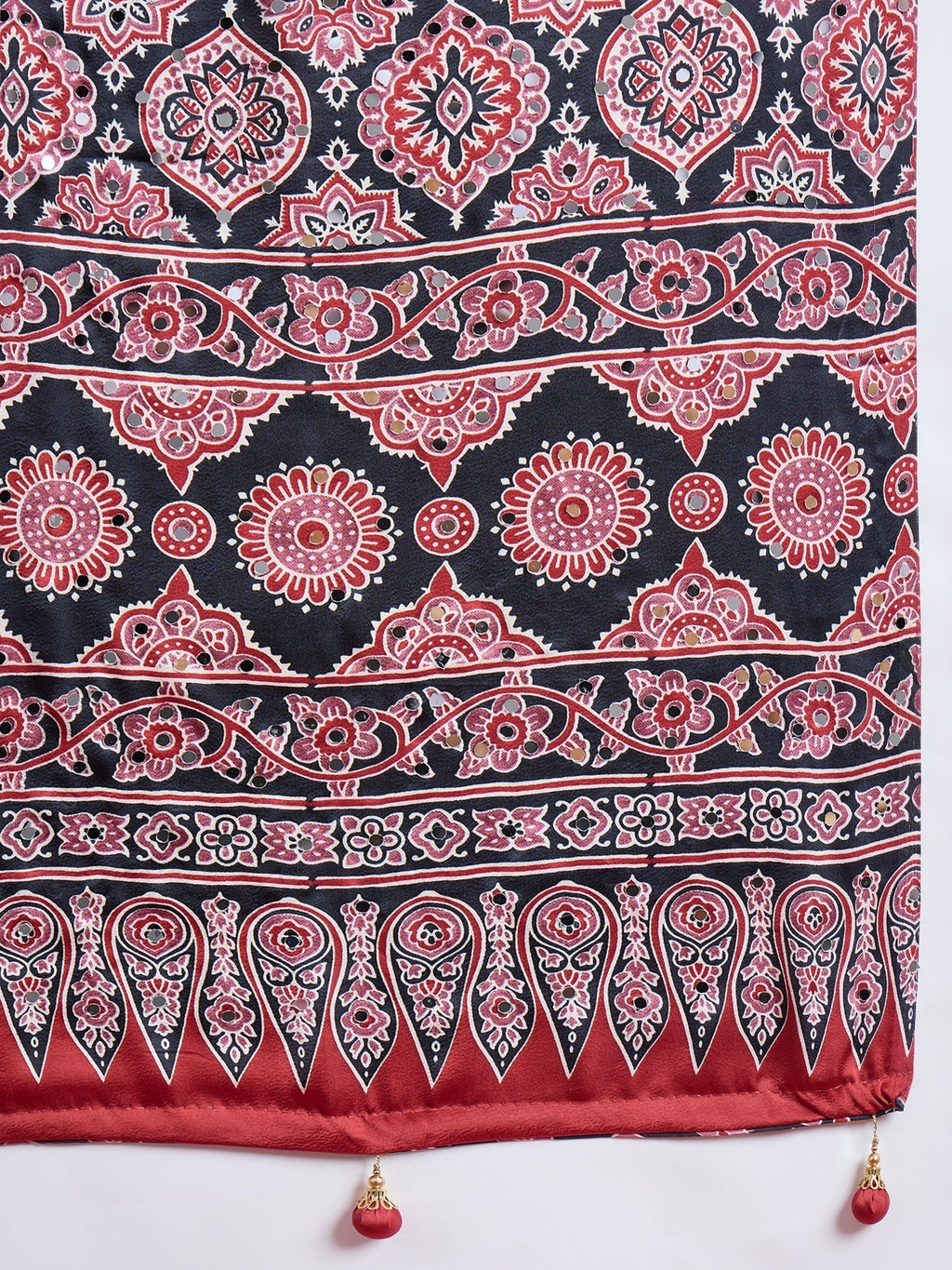 Elakshi Mirror Work Semi Modal Saree for Wedding & Party Wear